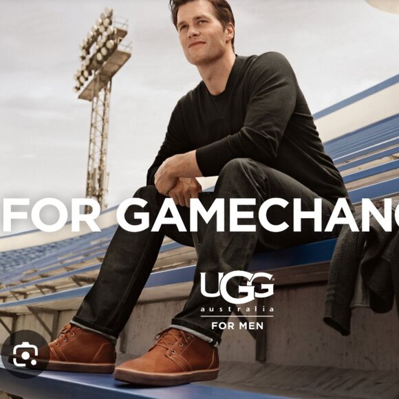 Ugg 3239 Brown Leather Wingtip Shearling Lined Vibram Sole Chukka Boots Size 12 - Picture 4 of 13